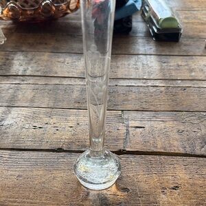 Elegant Vintage Clear Glass Bud Vase